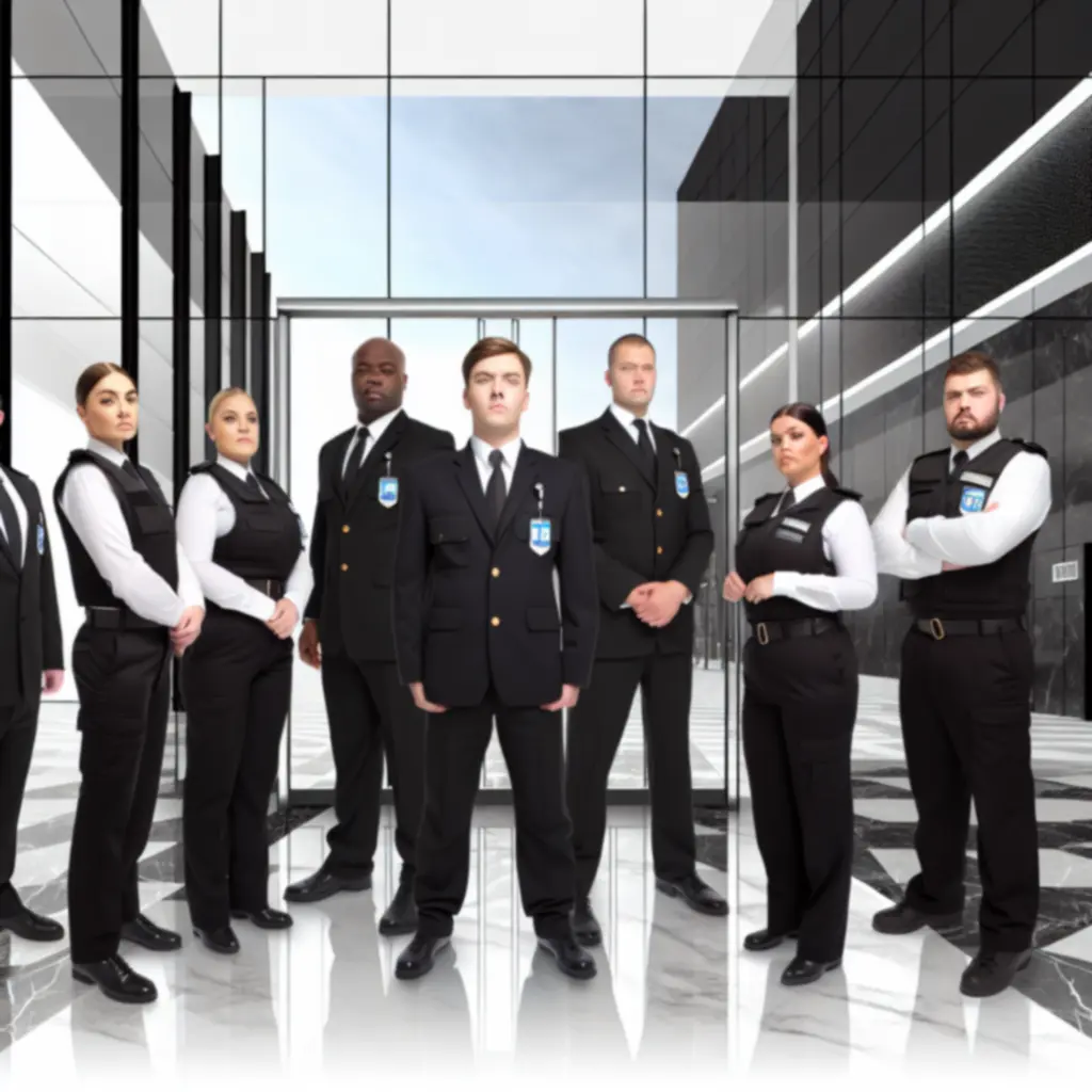 Professional security team on site at a commercial property